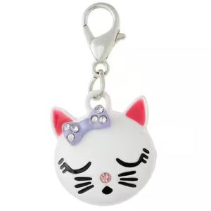 Silver & Multicolored Cat Charm